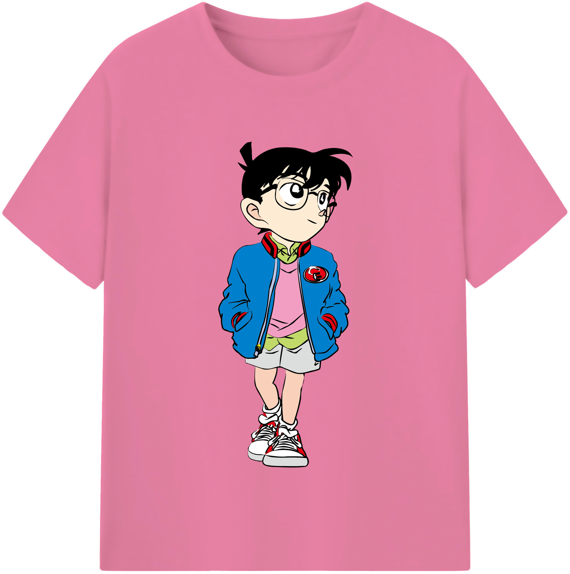 （画像用） 名探偵コナン 江戸川 コナン Detective Conan Conan Edogawa 綿100％半袖Tシャツ（フロントプリント）